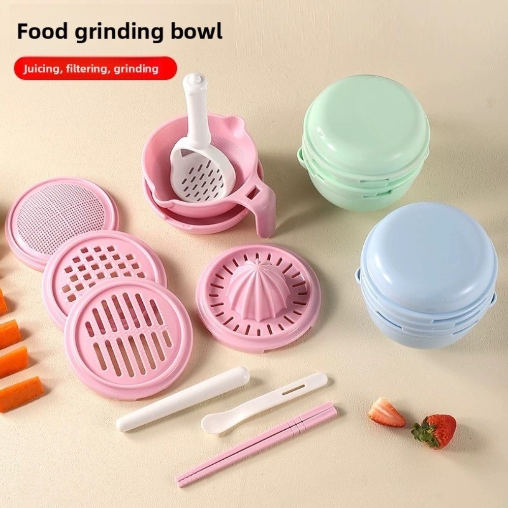 Baby Food Mill - ชามบดอาหารเด็กสีพื้น ทำมืออเนกประสงค์ เครื่องบดแบบใช้มือ ใช้งานง่าย ใช้บดผลไม้ทำเป็นน้ำซุปข้น