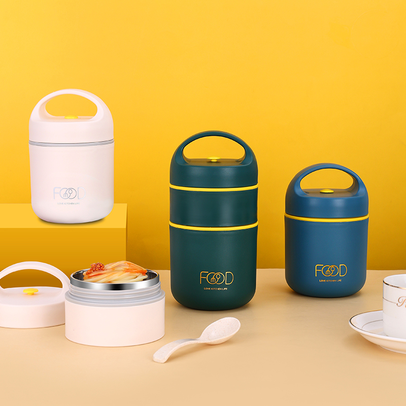 Baby Food Warmer - กล่องอาหารกลางวันถุงอาหารกลางวัน 304 กล่องอาหารกลางวันสแตนเลสสําหรับถุงอาหารกลางวันเด็กแบบพกพาพับช้อนกล่องอาหารกลางวันเด็กความร้อนกล่อง Bento