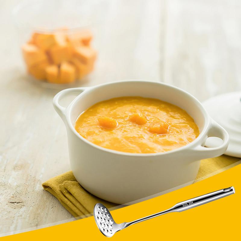 Baby Food With Meat - เครื่องบดมันฝรั่งสแตนเลสผลไม้ Smasher สแตนเลสสตีล Non-SLIP Handle Potato