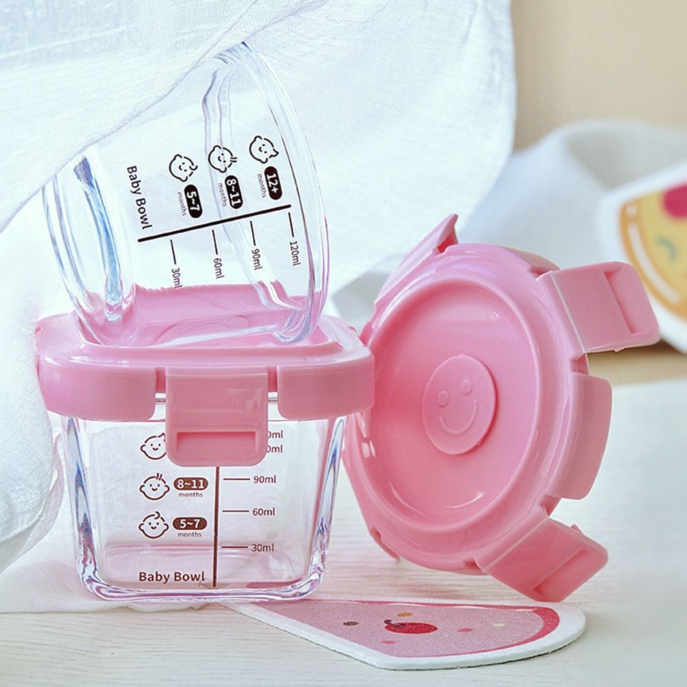 Baby Food Glass - กล่องเก็บอาหารทำจากแก้วขนาด170มล. เหยือกที่เก็บอาหารสำหรับเด็กแช่แข็งไมโครเวฟปลอดภัยอาหารของเด็กทารก sloki kaca เด็กเล็ก