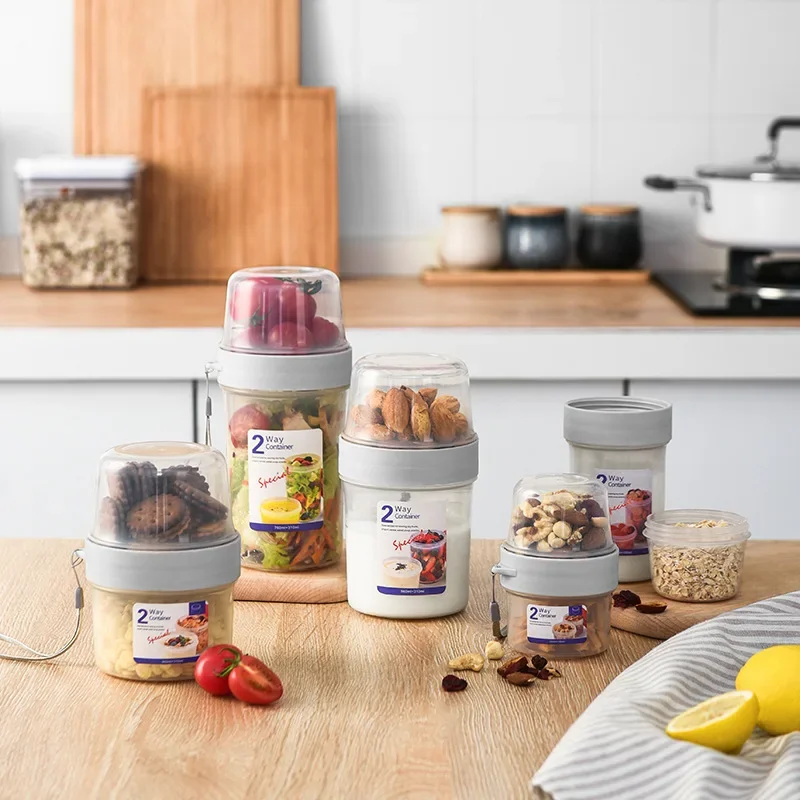 Baby Food Warmer - ชุดกล่องอาหารเช้าพร้อมฝาปิด ประกอบด้วย ข้าวโอ๊ต ซีเรียล ถั่ว โยเกิร์ต