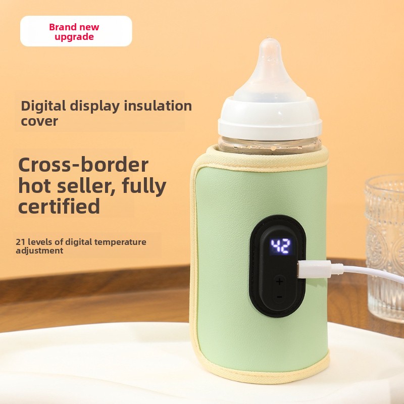 Baby Food Warmer - เครื่องอุ่นขวดนมแบบพกพา พร้อมหน้าจอดิจิตอล ใช้พอร์ต USB สำหรับรถยนต์และการเดินทาง อุ่นนมสำหรับให้นมเด็ก