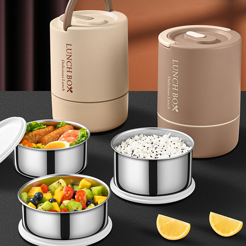 Baby Food Warmer - ชุดกล่องอาหารกลางวันแบบพกพา 4 ชิ้น (47.5 ออนซ์) กล่องเบนโตะสแตนเลส