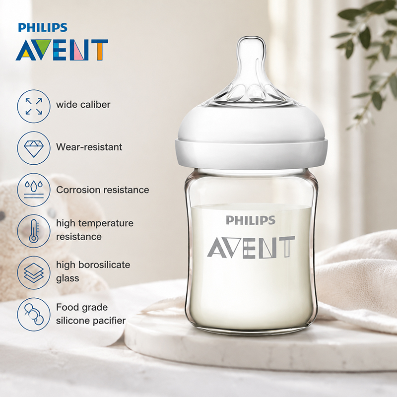 Baby Food Glass - Avent ขวดนมทารกแรกเกิด SCF678 125 มล./160 มลขวดแก้วเด็กทารกแรกเกิดอุปกรณ์ให้อาหาร