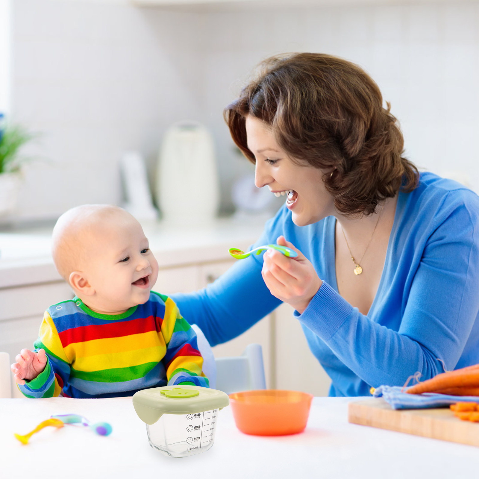 Baby Food Glass - ภาชนะเก็บอาหารเด็ก 2 ชิ้น ขนาด 230 มล.