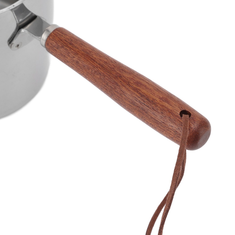 Baby Food Warmer - เครื่องมือครัว 450ML เครื่องอุ่นเนย สแตนเลส ด้ามไม้ หม้อต้มนม