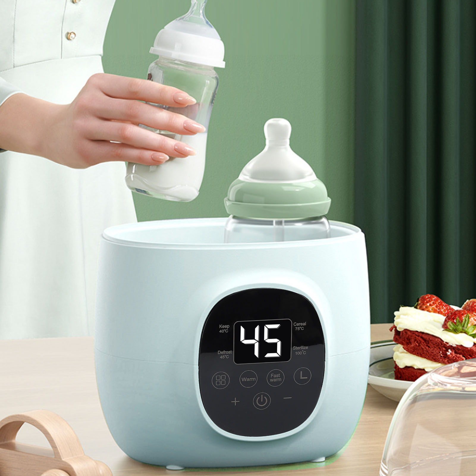 Baby Food Warmer - เครื่องอุ่นขวดนม 200W PP มัลติฟังก์ชั่นความร้อนอย่างรวดเร็วเครื่องอุ่นนมอาหารเด็กพร้อมละลายน้ำแข็งสำหรับนมแม่ทุกขนาดขวด