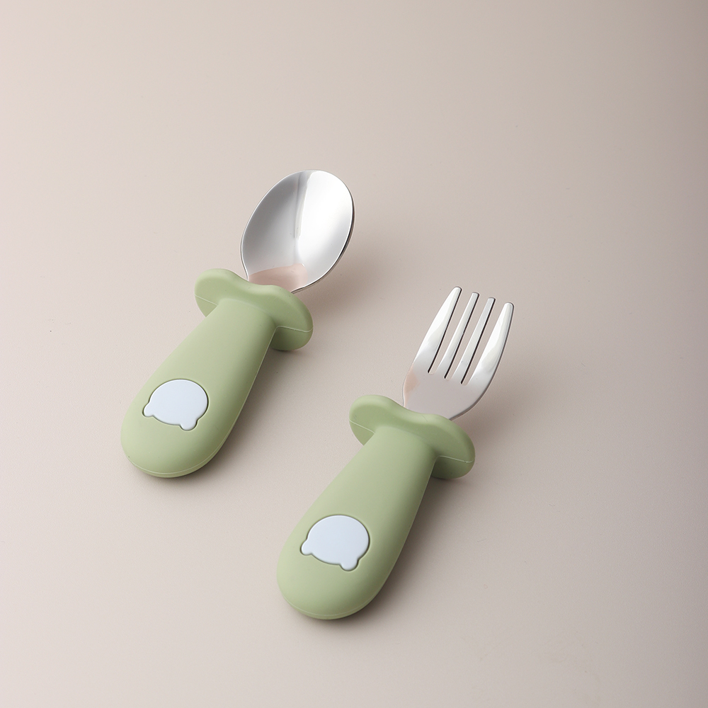 ช้อนและส้อมซิลิโคนรูปแพนด้าสำห - Baby Food Utensil บทวิจารณ์และราคา