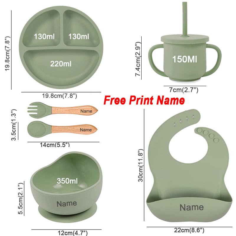 ชุดจานชามซิลิโคนสำหรับเด็กชุดถ - Baby Food Utensil บทวิจารณ์และราคา