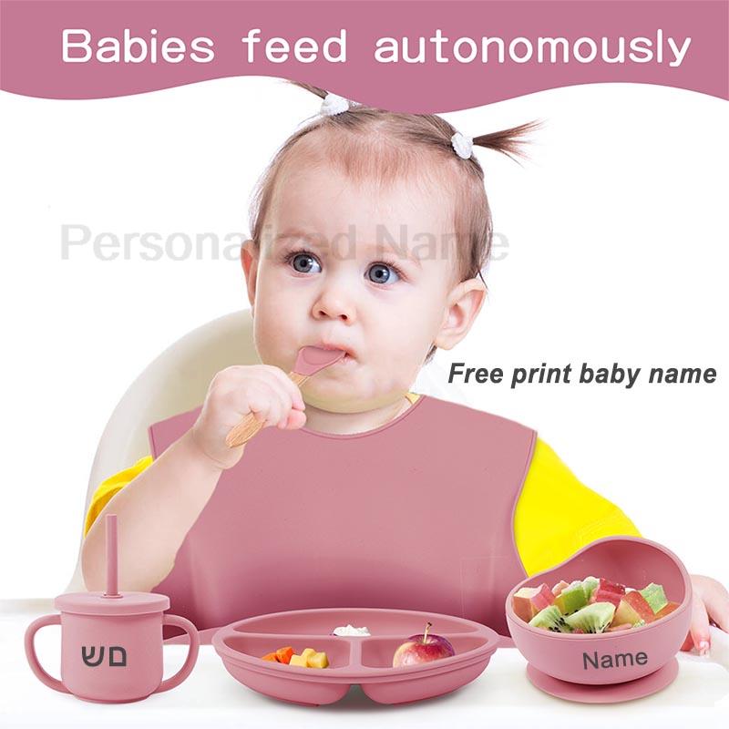 ชุดจานชามซิลิโคนสำหรับเด็กชุดถ - Baby Food Utensil บทวิจารณ์และราคา