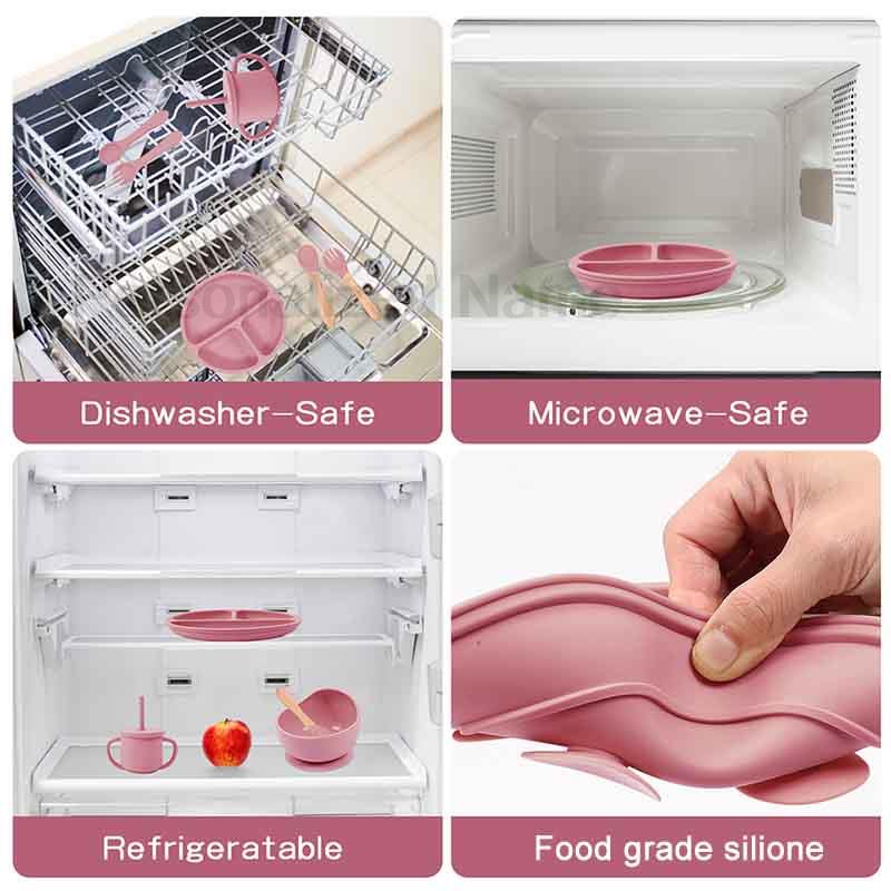 ชุดจานชามซิลิโคนสำหรับเด็กชุดถ - Baby Food Utensil บทวิจารณ์และราคา