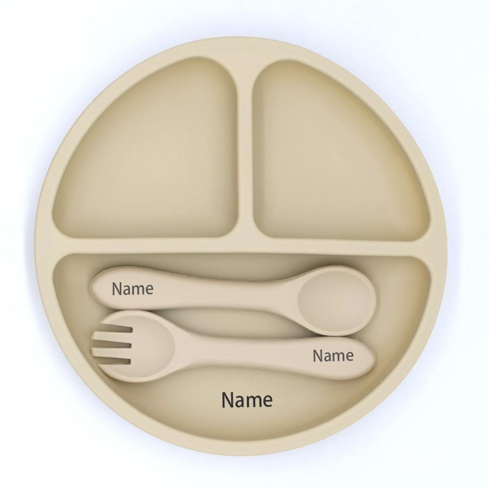 ชุดอาหารเด็กซิลิโคนพิมพ์ลายชื่ - Baby Food Utensil บทวิจารณ์และราคา