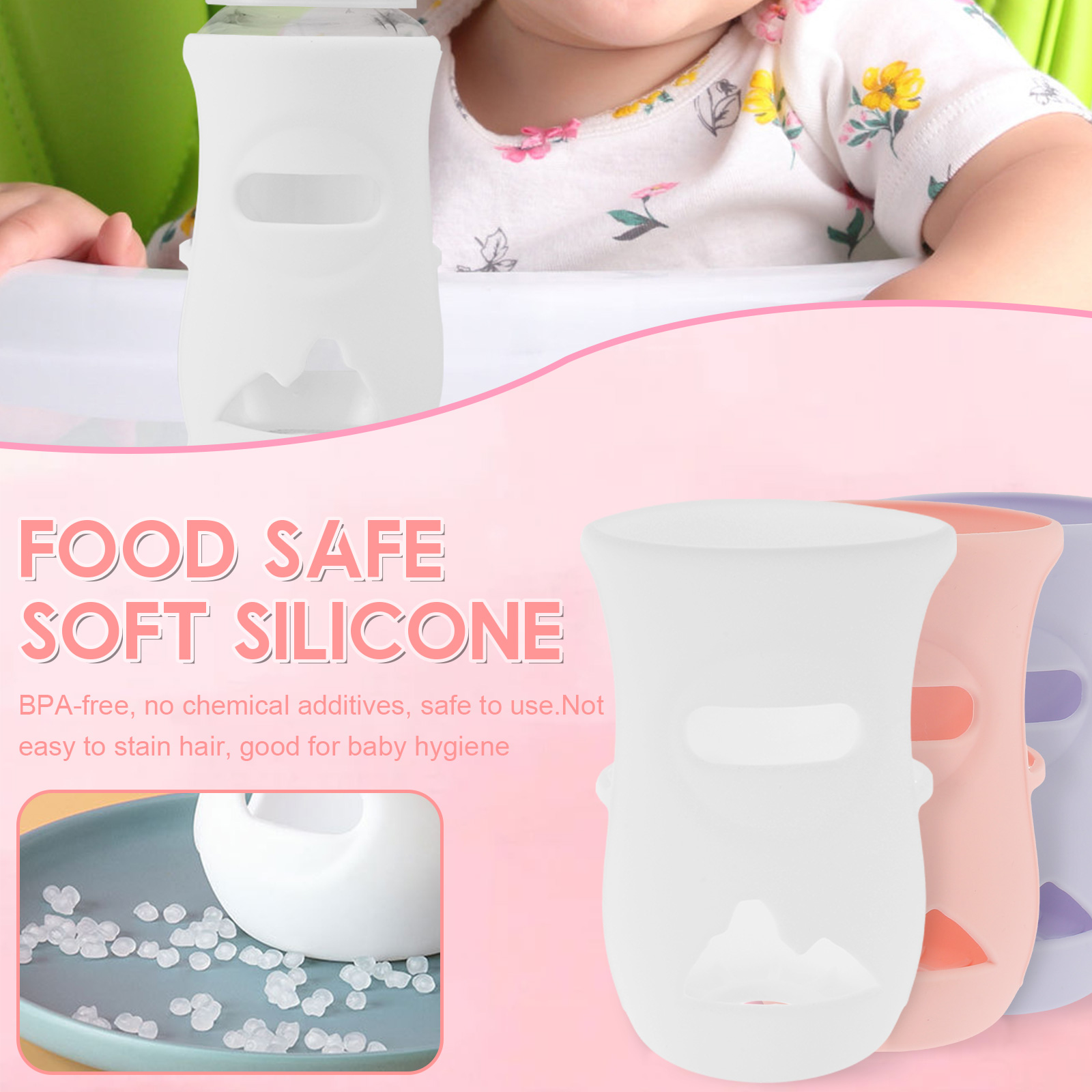 แขนซิลิโคนซิลิโคนเด็กขวดแก้วฉน - Baby Food Glass บทวิจารณ์และราคา