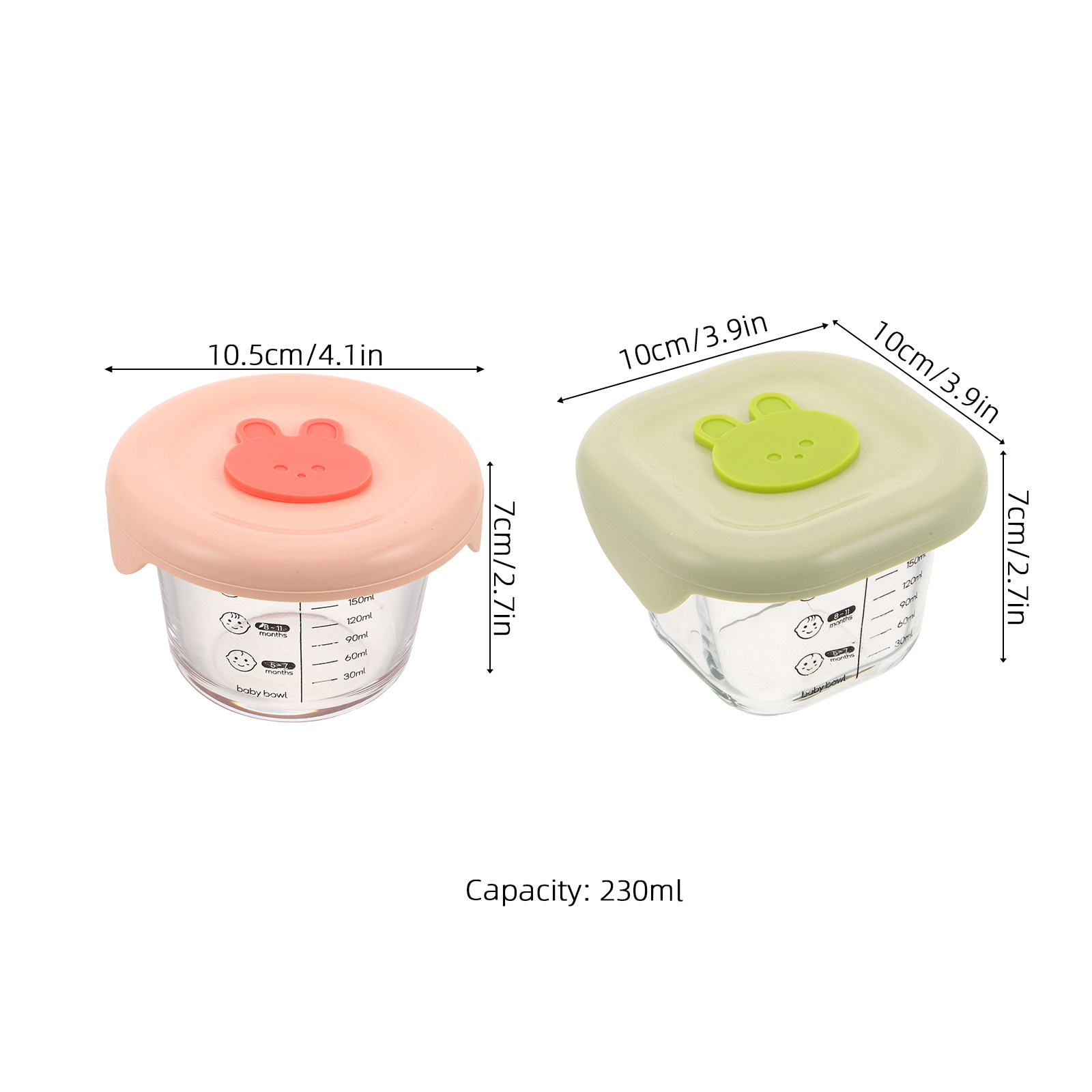ภาชนะเก็บอาหารเด็ก 2 ชิ้น ขนาด - Baby Food Glass บทวิจารณ์และราคา