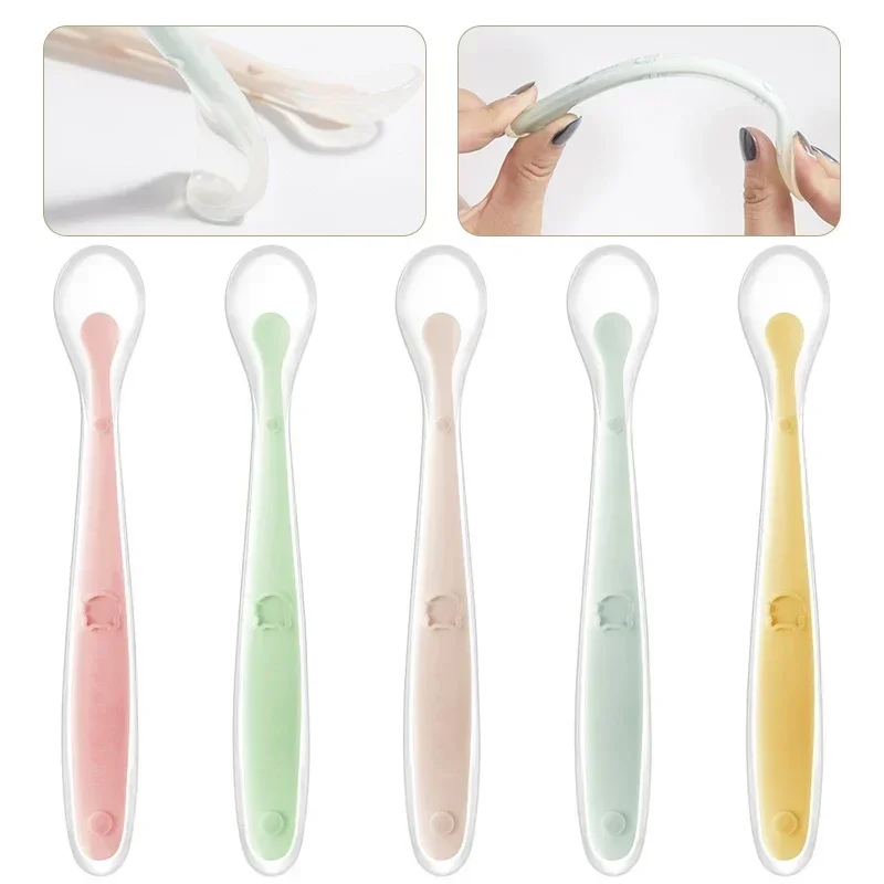 ช้อนเด็กซิลิโคนอ่อนนุ่มเด็กวัย - Baby Food Utensil บทวิจารณ์และราคา