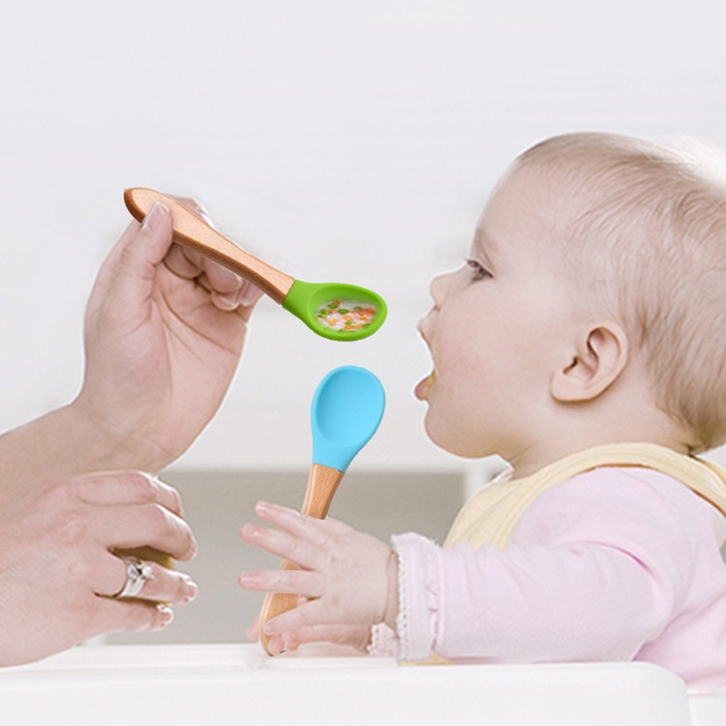 2 ชิ้น/เซ็ตเด็กซิลิโคนช้อนส้อม - Baby Food Utensil บทวิจารณ์และราคา