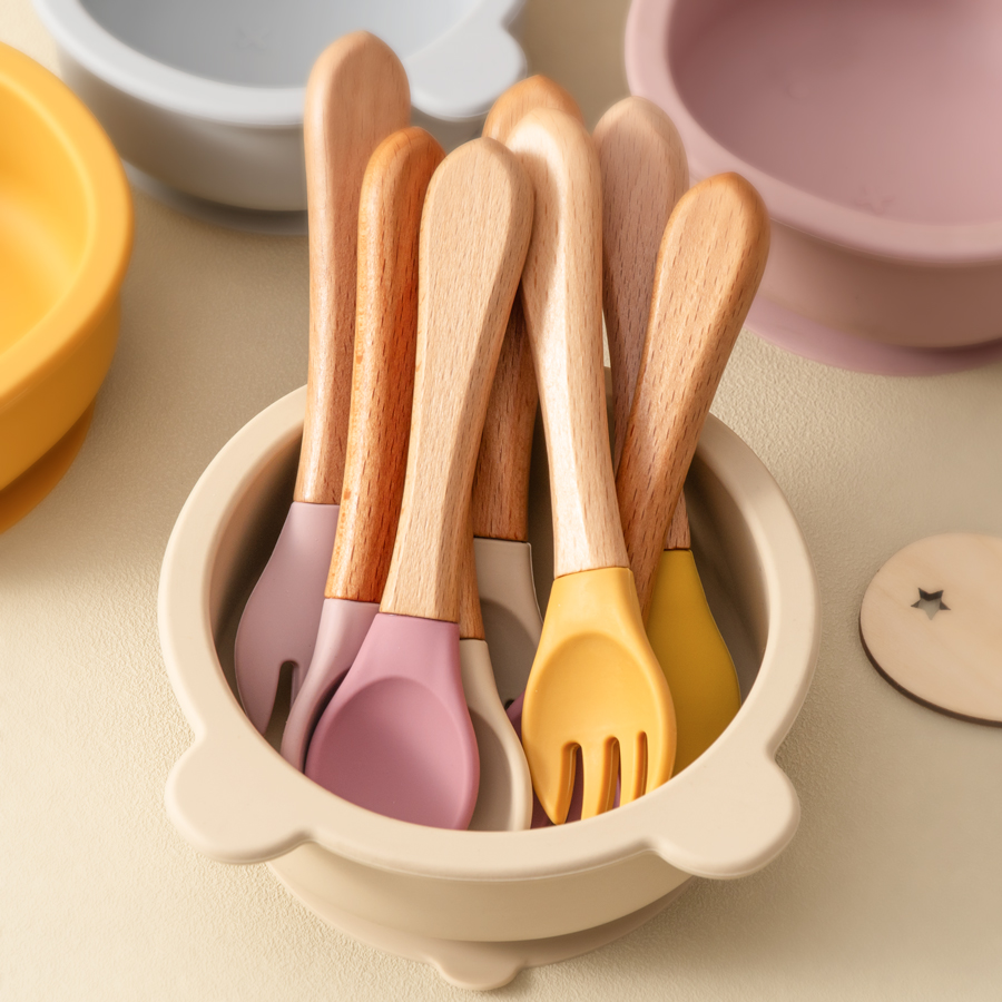 2PCS เด็กการเรียนรู้ช้อนชุดอาห - Baby Food Utensil บทวิจารณ์และราคา