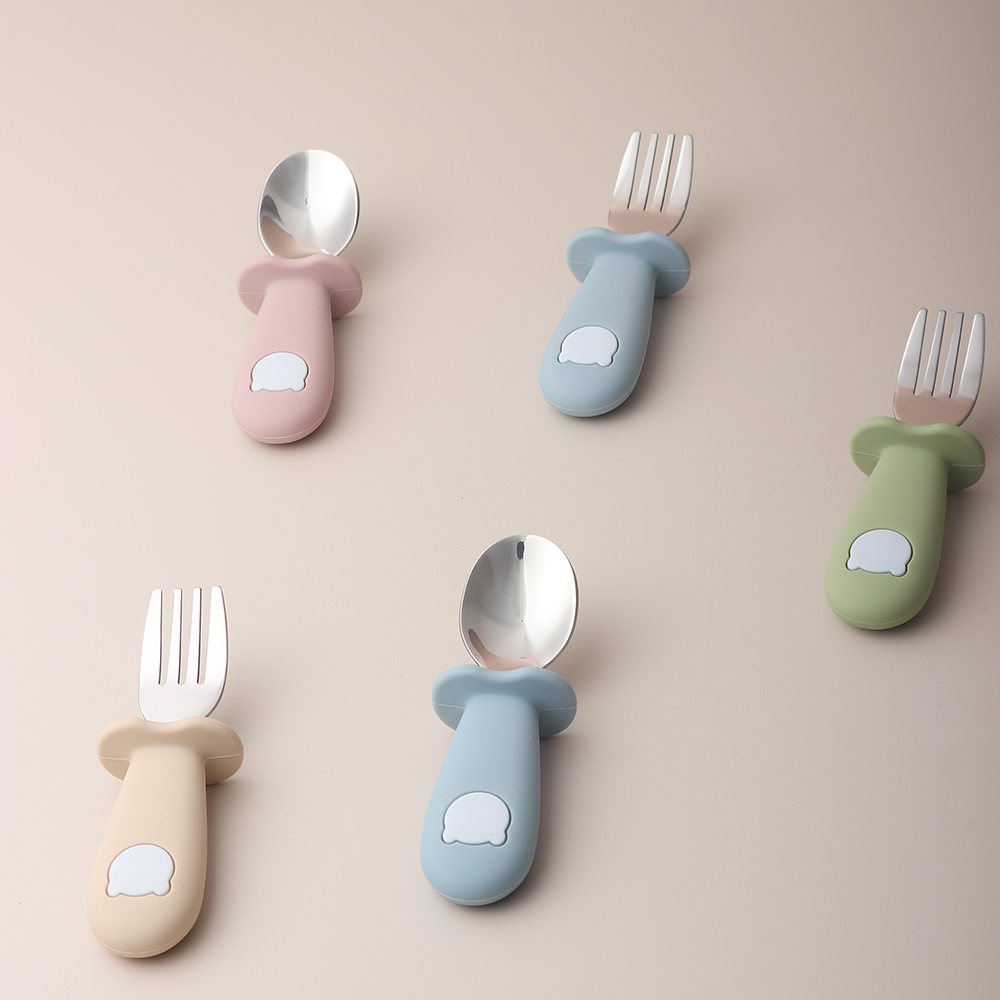 ช้อนและส้อมซิลิโคนรูปแพนด้าสำห - Baby Food Utensil บทวิจารณ์และราคา