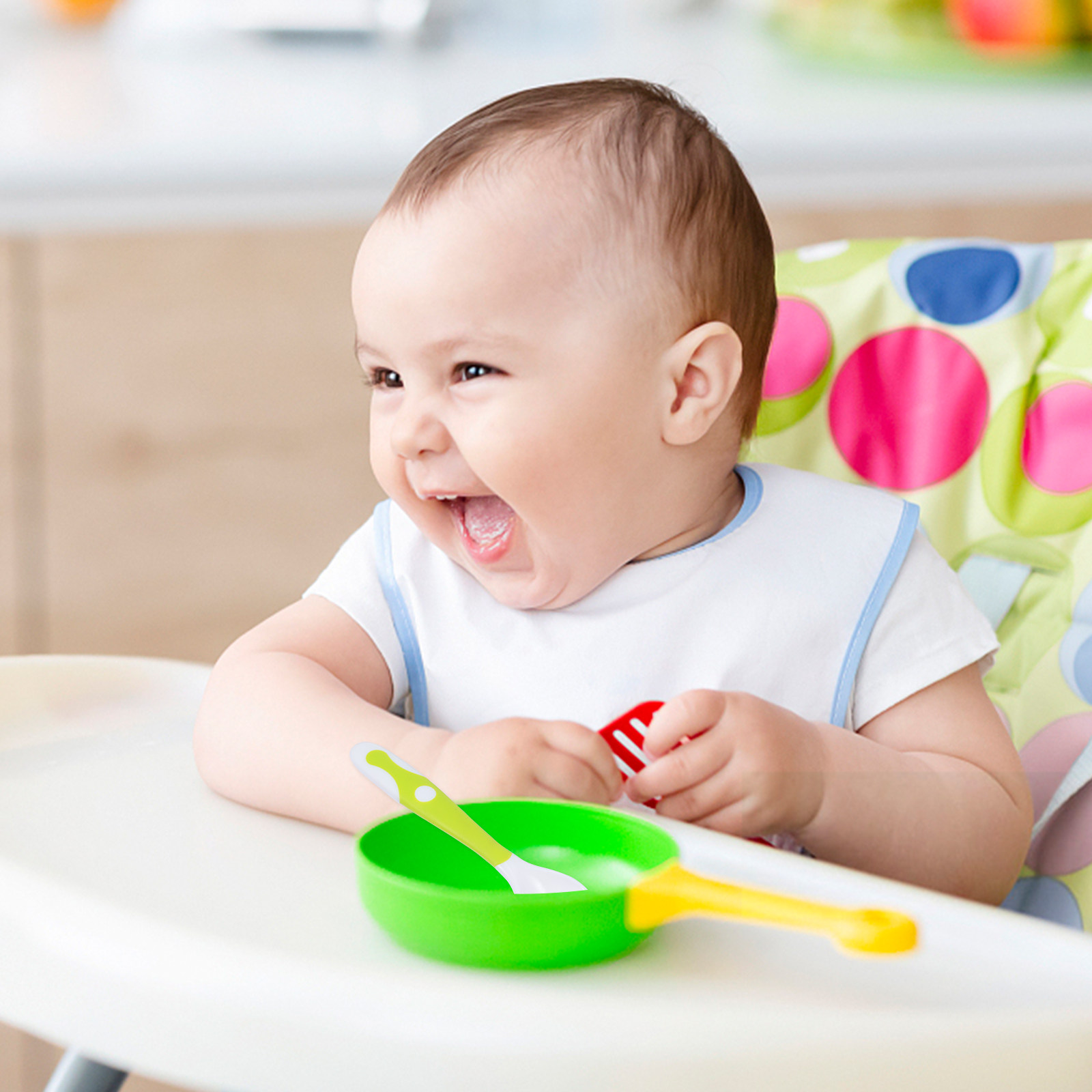 ชุดช้อนส้อมสำหรับเด็ก 1 ชุด ทำ - Baby Food Utensil บทวิจารณ์และราคา