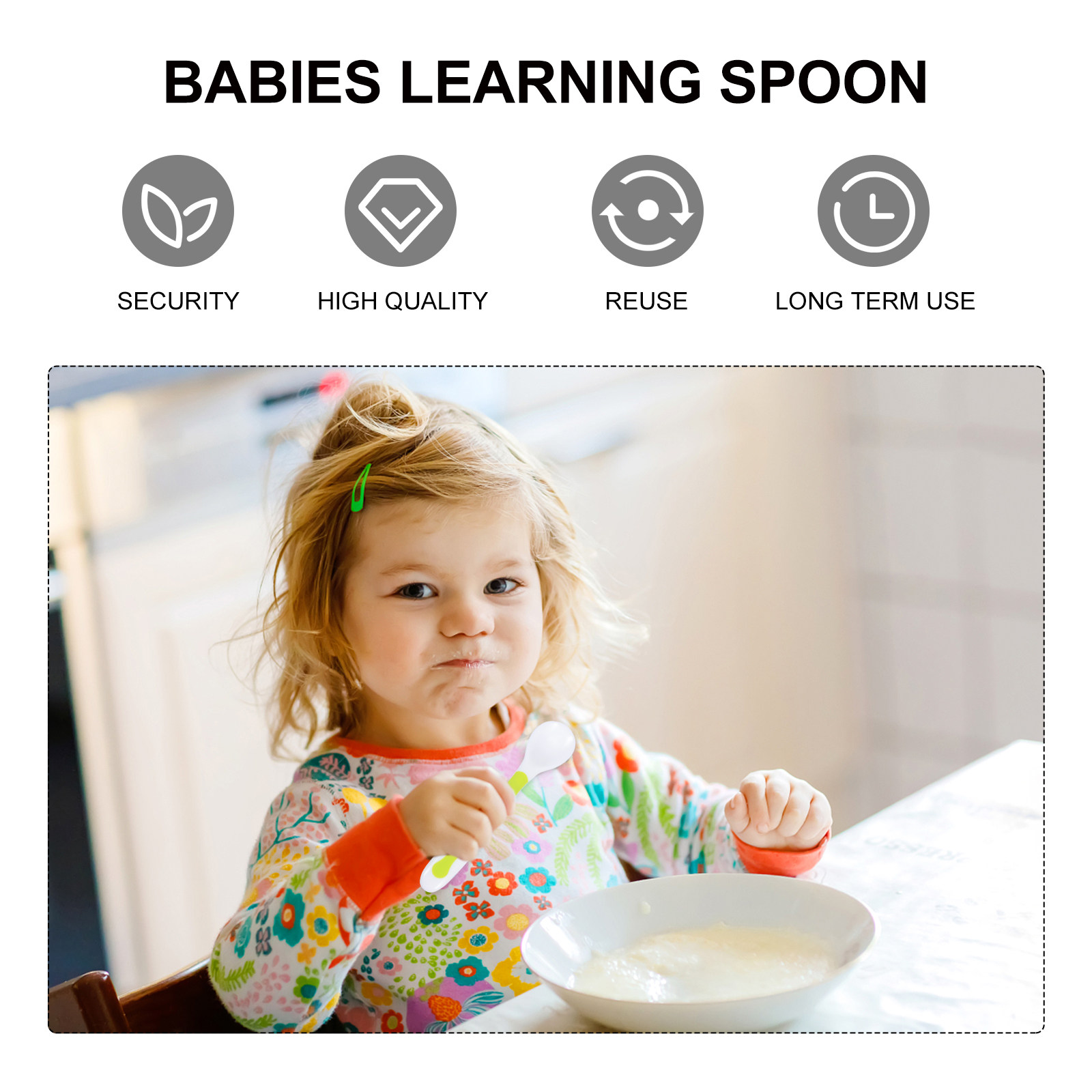 ชุดช้อนส้อมสำหรับเด็ก 1 ชุด ทำ - Baby Food Utensil บทวิจารณ์และราคา