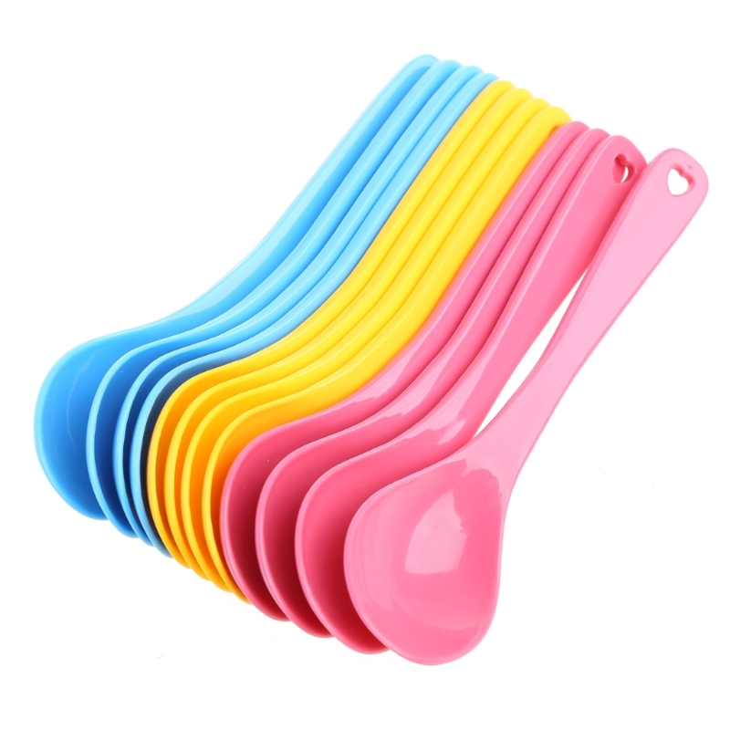 12Pcs เด็กช้อนพลาสติกปลอดภัยเด - Baby Food Utensil บทวิจารณ์และราคา
