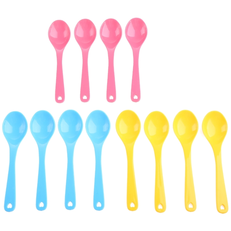 12Pcs เด็กช้อนพลาสติกปลอดภัยเด - Baby Food Utensil บทวิจารณ์และราคา